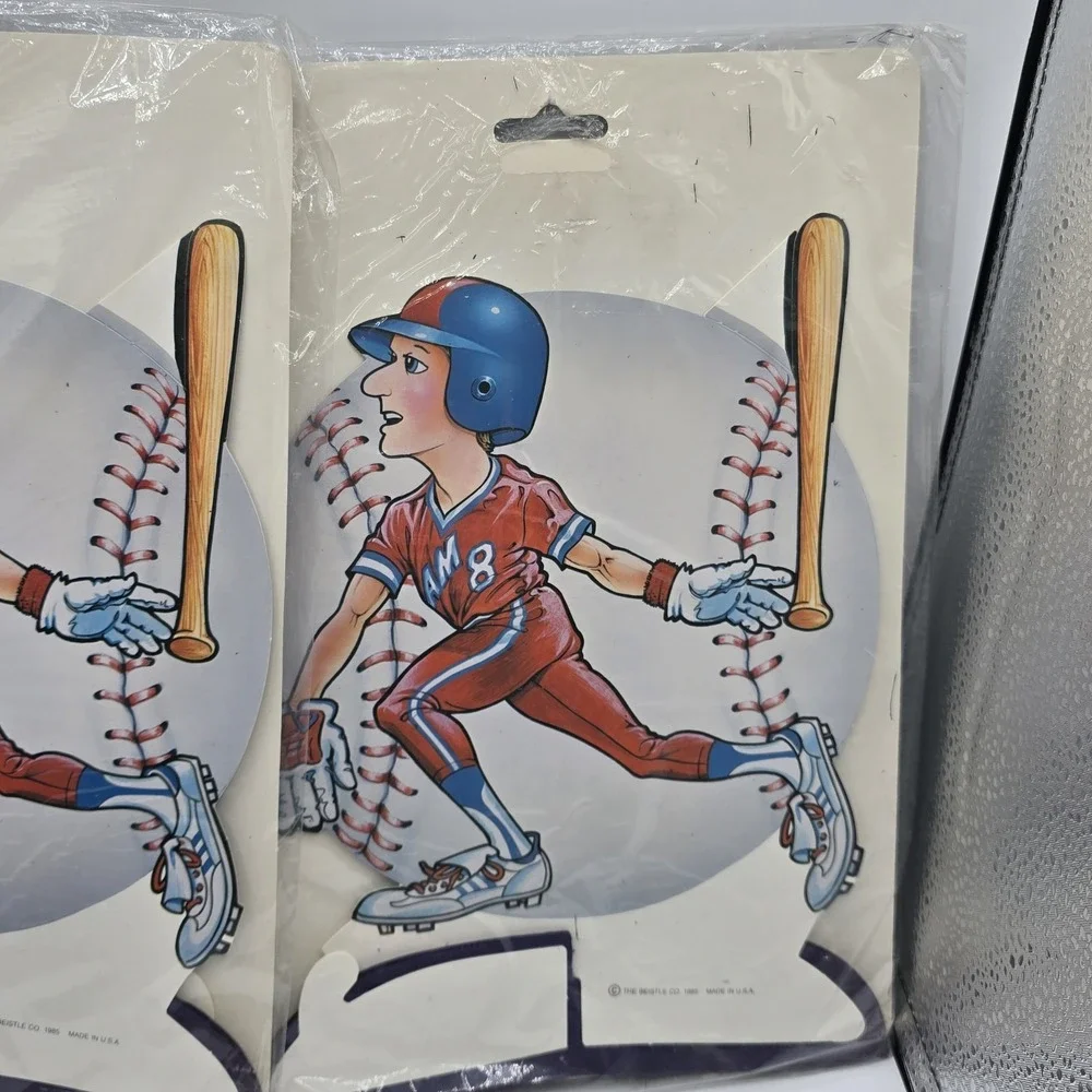 2 Vtg Baseball Party Table Decorations 10